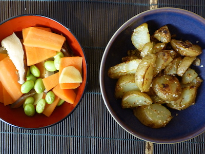 Murakami meal #4: Stir-fried potatoes with carrots and soy beans
